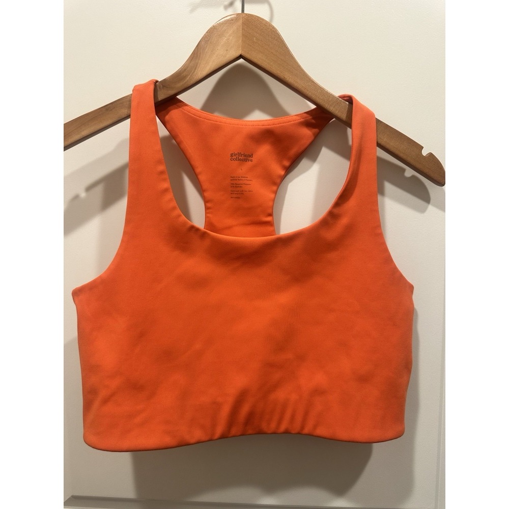 Girlfriend Collective Orange Sports Bra Large